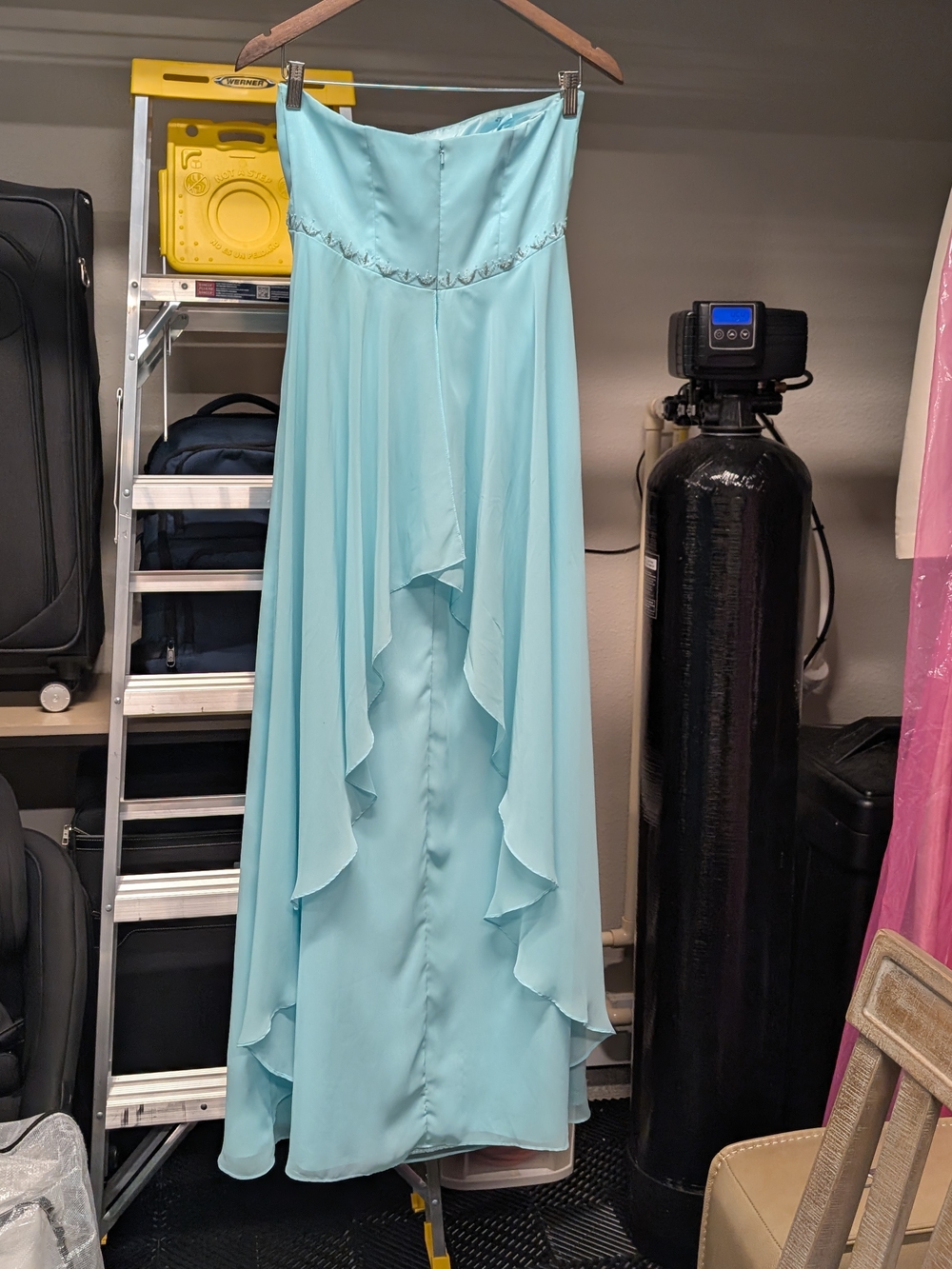 Strapless Turquoise Formal Gown 8